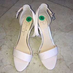 Jessica Simpson Nude open toe heels